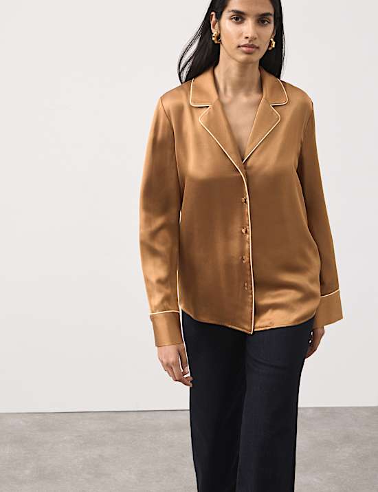 Modal Blend Revere Collared Shirt