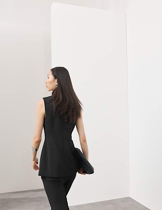 Top ajust&eacute; en laine m&eacute;lang&eacute;e &agrave; col rond