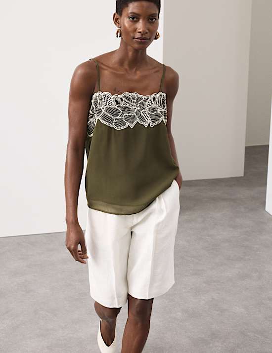 Floral Embroidered Cami Top