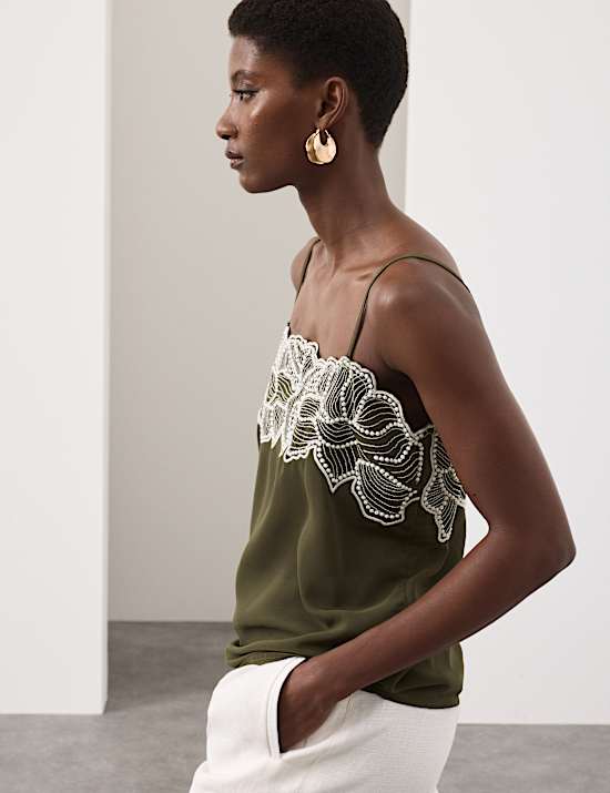 Floral Embroidered Cami Top