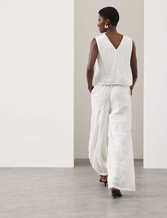 Viscose Rich Embroidered Shell Top