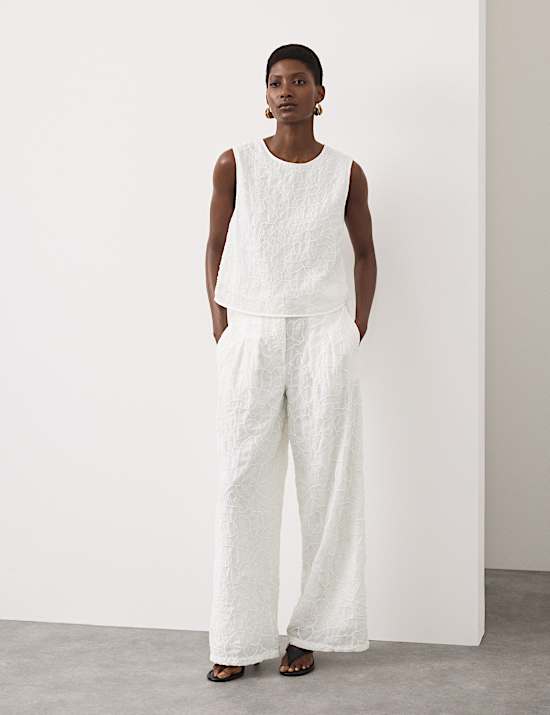 Viscose Rich Embroidered Shell Top