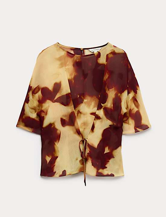 Parte de arriba estampada con lazada delantera