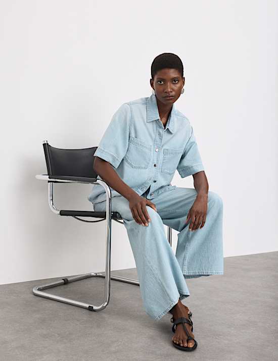 Denim Collared Relaxed Shirt