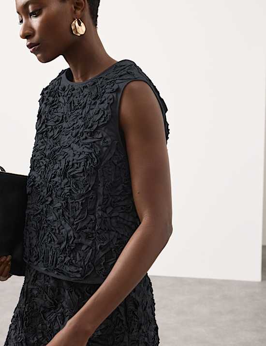 Pure Cotton Textured Shell Top