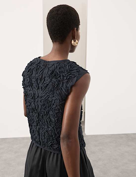 Pure Cotton Textured Shell Top