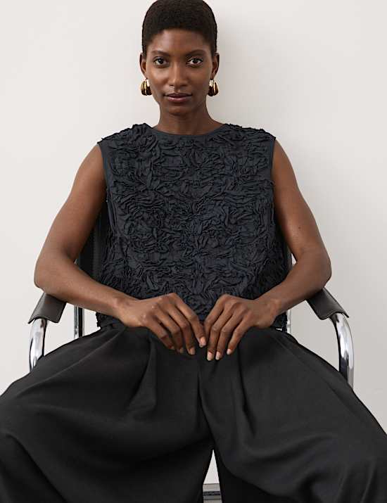 Pure Cotton Textured Shell Top