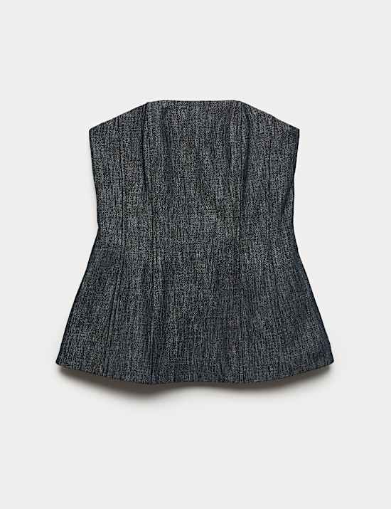 Linen Rich Fitted Bandeau Top