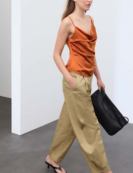 Satin Cowl Neck Cami Top
