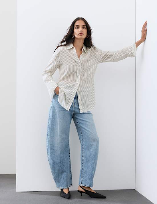 Pure Silk Stripe Shirt