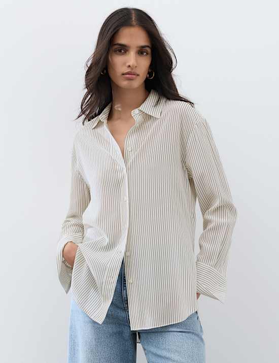 Pure Silk Stripe Shirt
