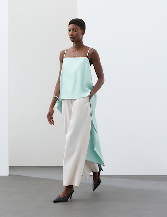 Lyocell Rich Waterfall Draped Cami Top