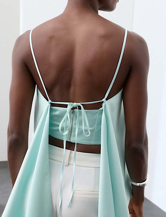 Lyocell Rich Waterfall Draped Cami Top