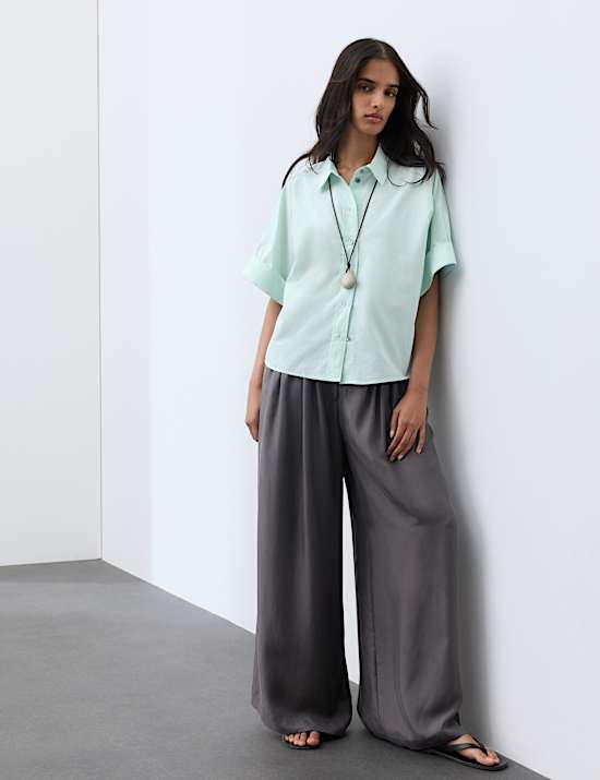 Pure Cotton Collared Shirt
