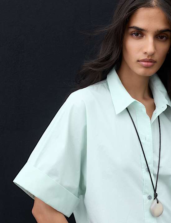 Pure Cotton Collared Shirt