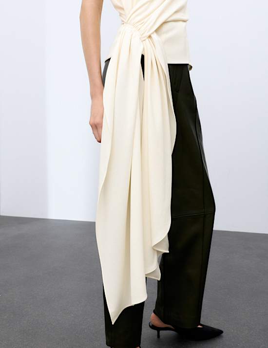 Slash Neck Draped Top