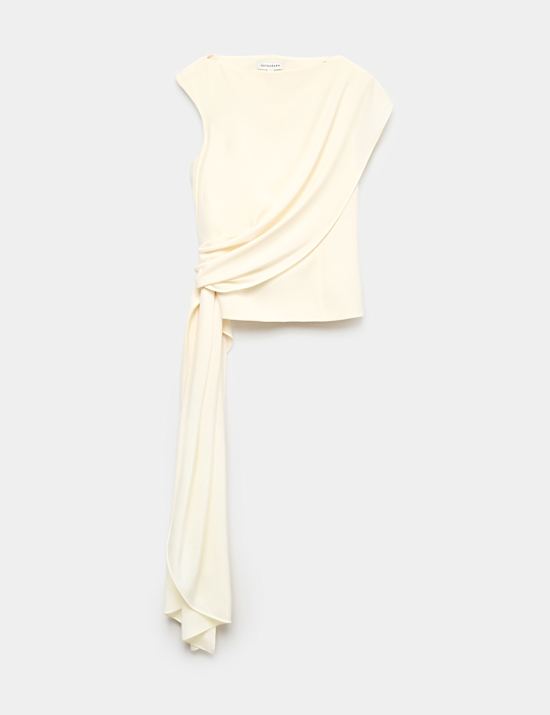 Slash Neck Draped Top
