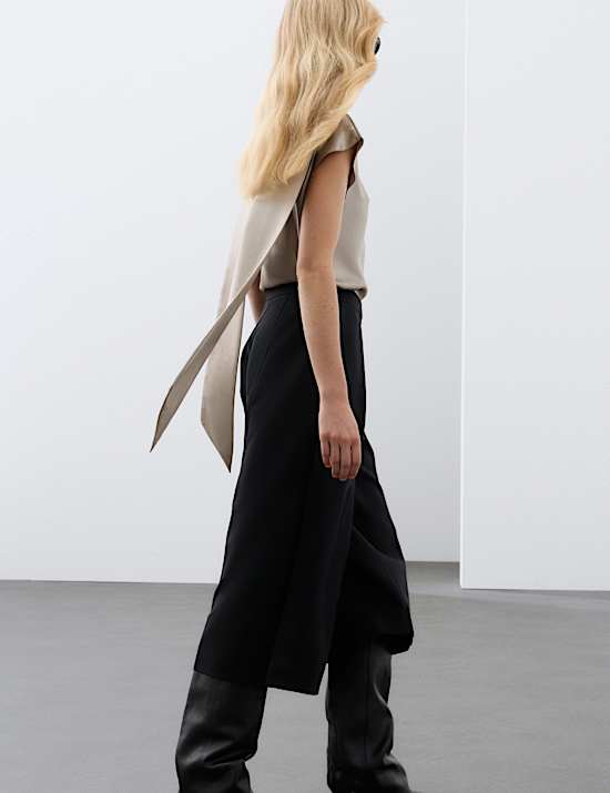 Satin Tie Detail Cap Sleeve Top