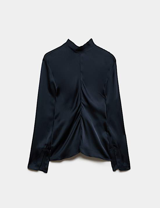 Satin Tie Neck Blouse