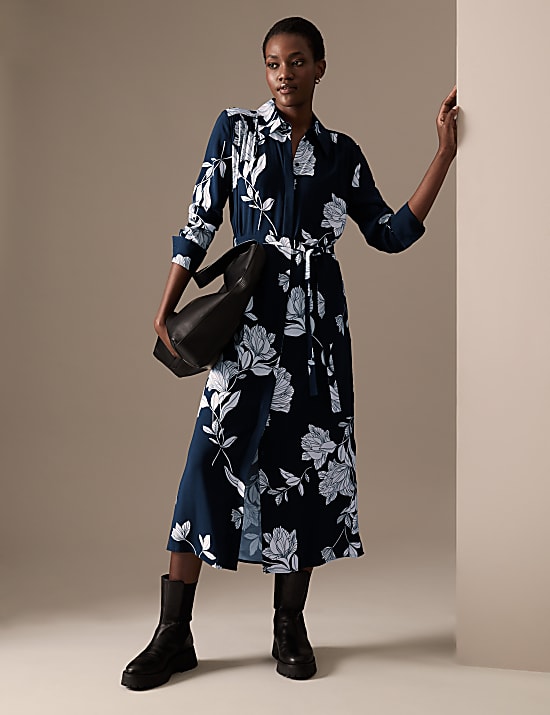 Floral Midaxi Shirt Dress