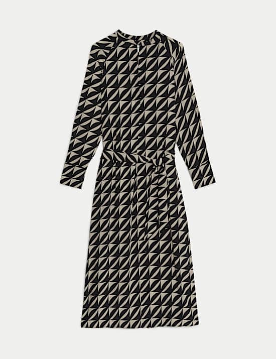 Cupro Rich Printed Midaxi Shirt Dress