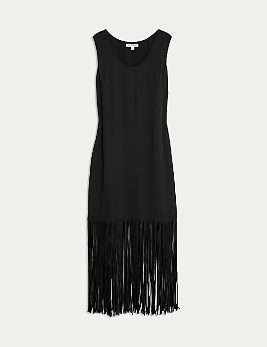 Crepe Tassel Midaxi Column Dress