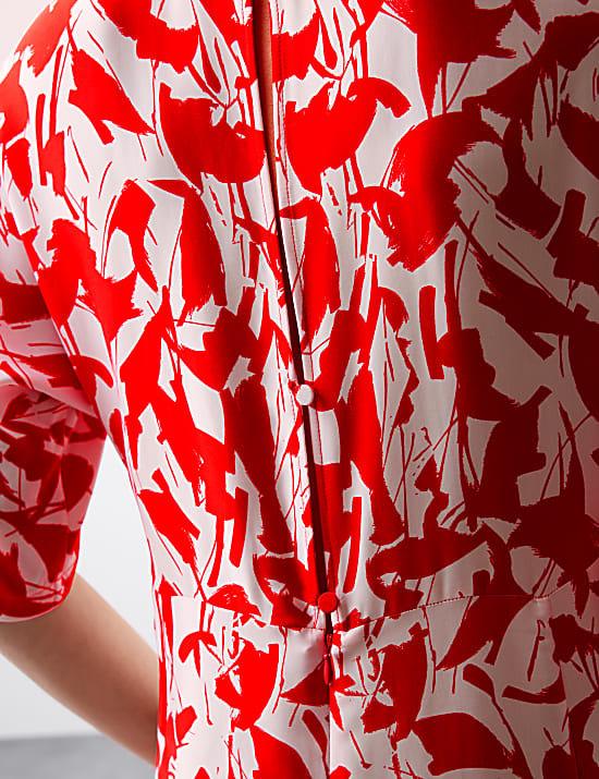 Cupro Rich Abstract Maxi Column Dress