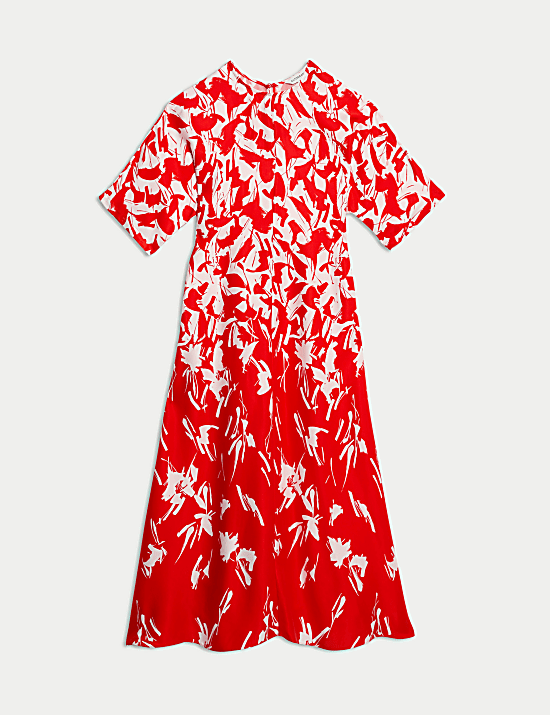 Cupro Rich Abstract Maxi Column Dress