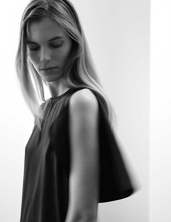 Cupro Rich Split Sleeve Maxi Dress