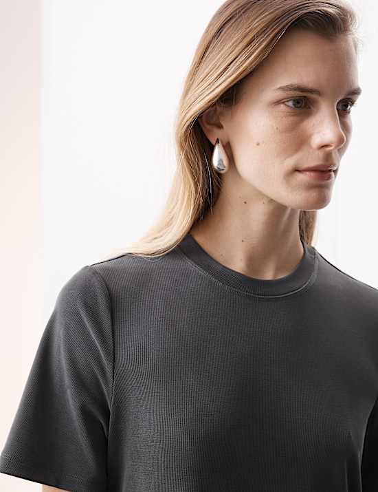 Jersey Ribbed Maxi Column Dress