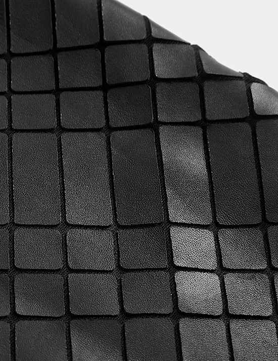 Leather Cutwork Detail Mini Shift Dress