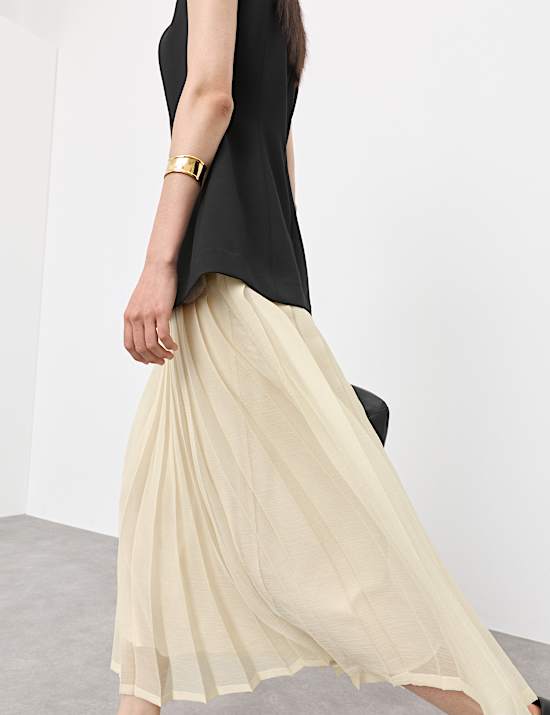 Wool Blend Layered Midaxi Dress