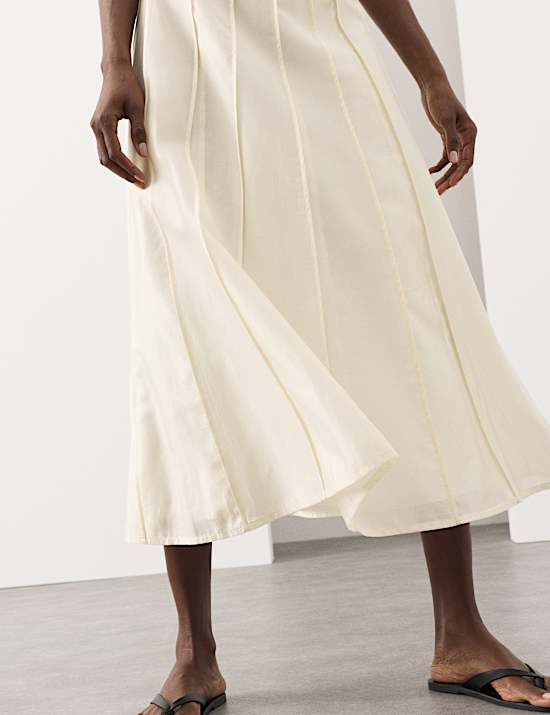 Lyocell Rich Seam Detail Midaxi Dress