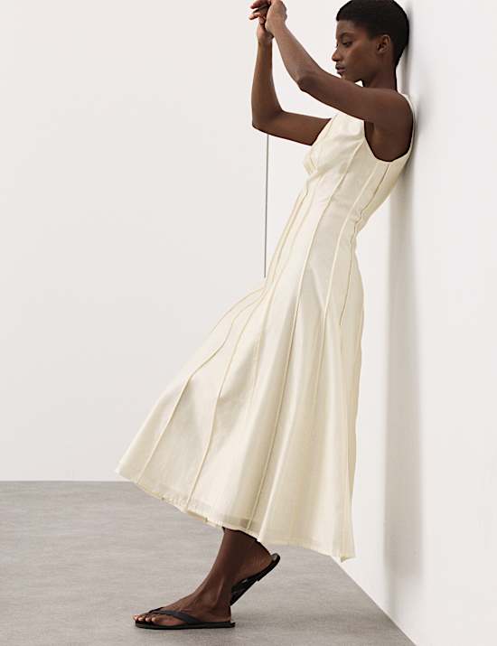 Lyocell Rich Seam Detail Midaxi Dress