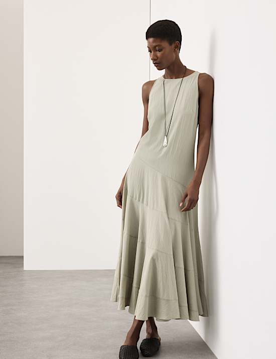 Midaxi-Skaterkleid mit rundum Tellerrock-Saum