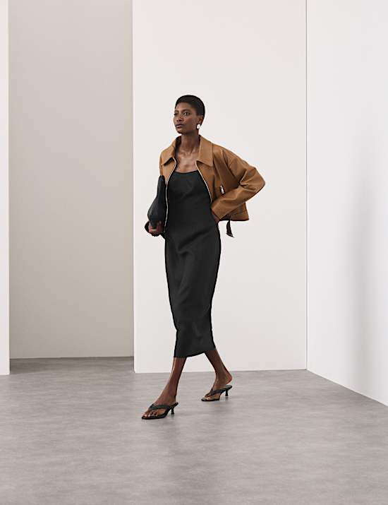 Pure Linen Structured Waisted Dress