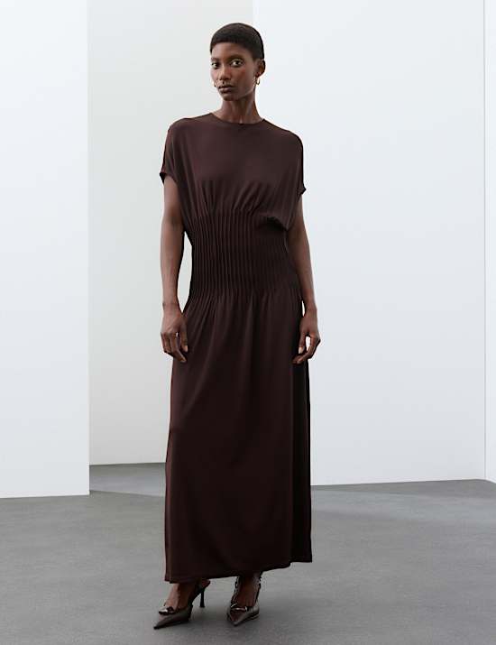 Jersey Pintuck Maxi Dress