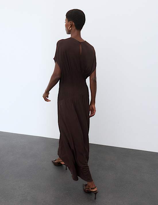 Jersey Pintuck Maxi Dress