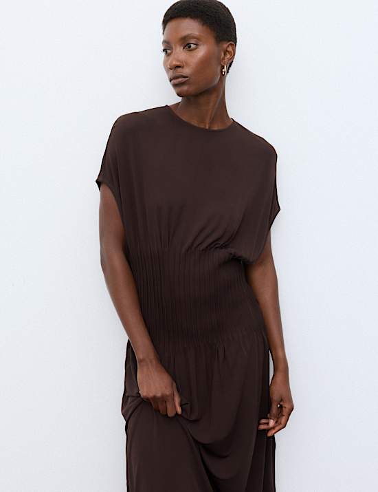 Jersey Pintuck Maxi Dress