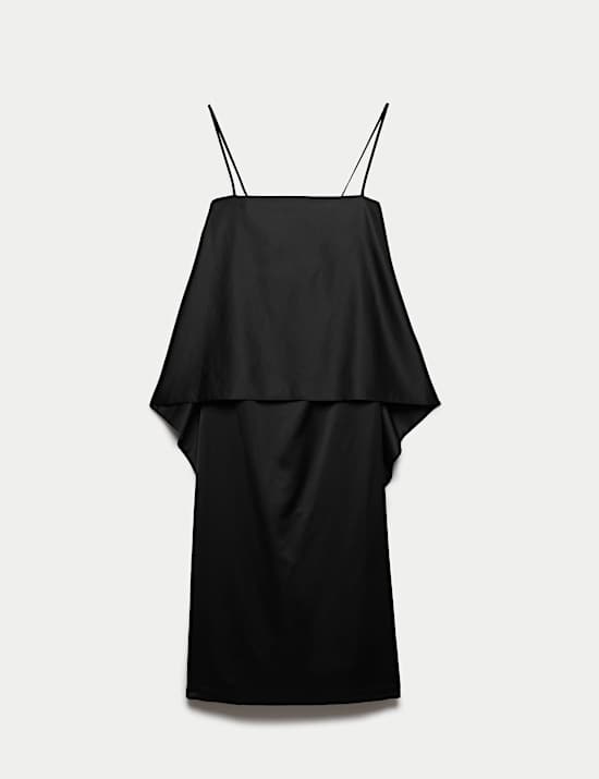 Lyocell Rich Satin Draped Midaxi Cami Dress