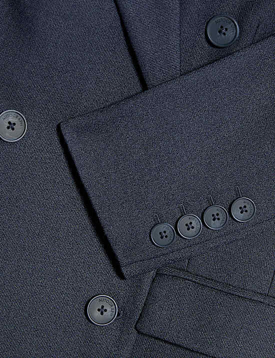 Double Breasted Blazer With Wool