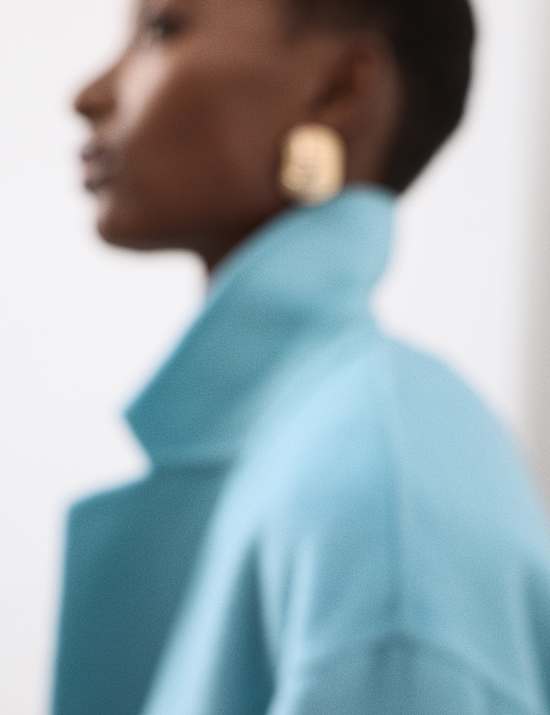 Blazer van wolmix met één rij knopen