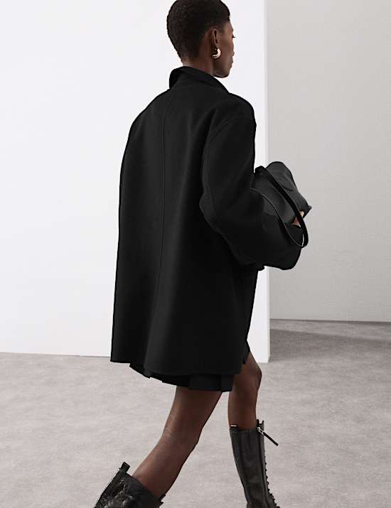 Wool Blend Single Breasted Blazer