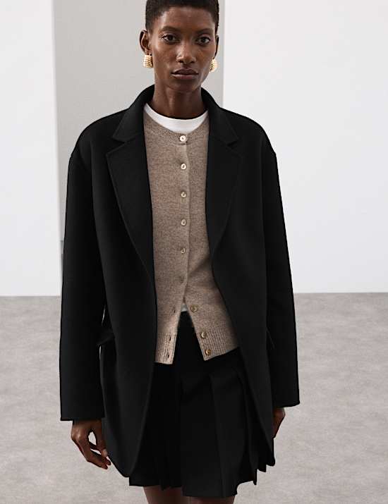 Wool Blend Single Breasted Blazer