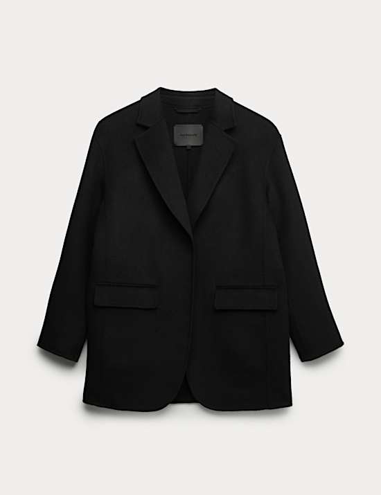 Wool Blend Single Breasted Blazer