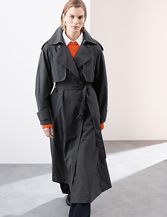 Technical Showerproof Longline Trench Coat