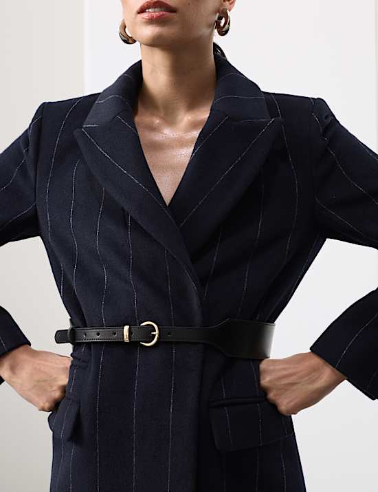 Abrigo largo de doble botonadura de lana