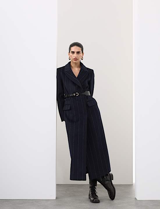 Abrigo largo de doble botonadura de lana