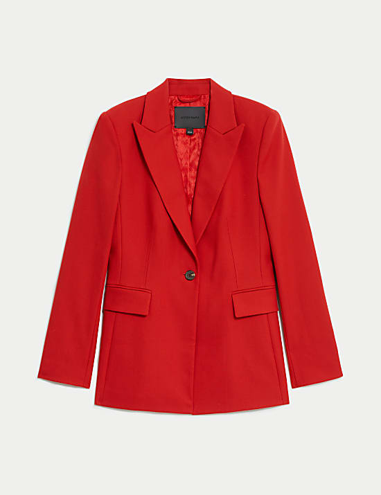 Blazer met enkele rij knopen, wol en uitstekende pasvorm