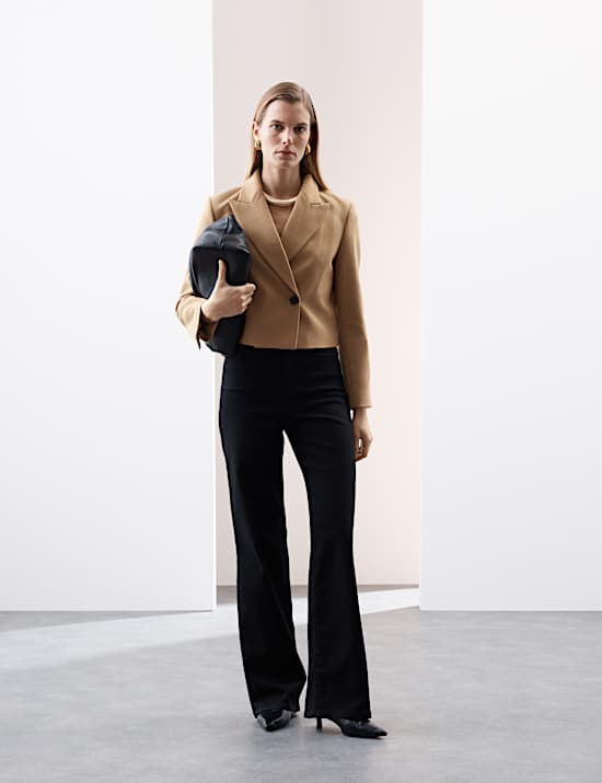 Cropped Blazer With Wool